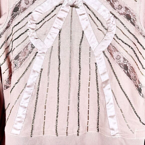 Anthropologie Embellished Pink Bow Beaded Sweatshirt NWT - Picture 16 of 16
